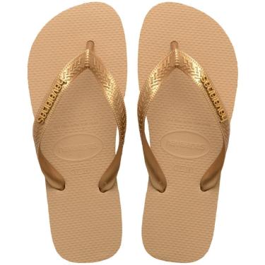 Imagem de Chinelo Feminino Havaianas Top Logo Metalic Dourado-Feminino