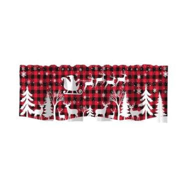 Imagem de Cortinas Curtas Para Janela De Natal Para Cozinha, Banheiro E Decoraçõ