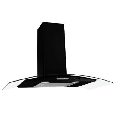 Imagem de Coifa de Parede Terim Vidro Curvo Black Duto Slim 90 CM, Preto, 110V