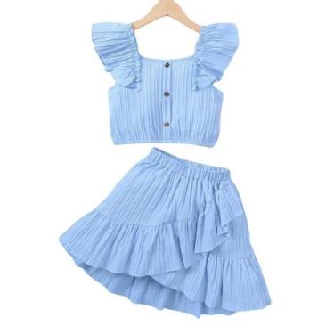 Imagem de Conjunto De Roupas De Verão Para Meninas De 8 a 12 Anos, Blusas De Man