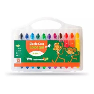 Imagem de Giz De Cera Retratil Gel Cores Vivas 12 Cores - Original - Leo&Leo