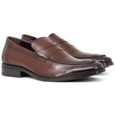 Imagem de Sapato Social Masculino Democrata Metropolitan Moscato Couro Mocassim 622102 Cor:;Taman...