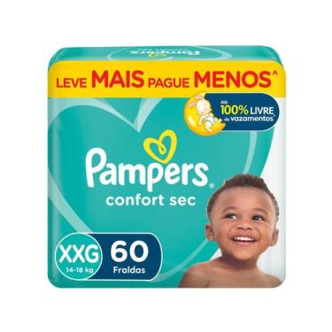 Imagem de Fralda Pampers Confort Sec Tam. XXG +14kg - 60 Unidades, XXG, 60