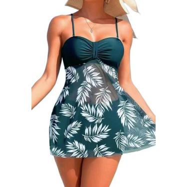 Imagem de Maiô com Saia Estampada e Shorts 405-MA - Nuwa Marte, Verde, M