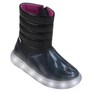 Imagem de Bota Pampili Meninas Coturno Com Luz Led Preto Sneaker