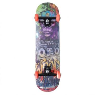 Imagem de Skate Montado Profissional Wood Light 8.0 Rodas Lyons 53mm, Laranja, Ú