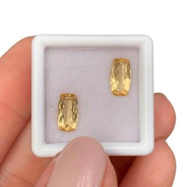 Imagem de Topázio Imperial Amarelo Cushion Par 2,56ct - SP GEMAS