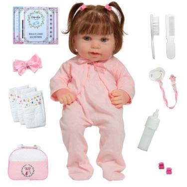 Imagem de Bebê Reborn Realista Menina Fio a Fio Pagãozinho e Itens - Cegonha Reb