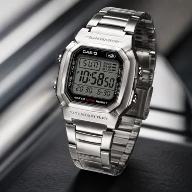 Imagem de Casio W-800HD-1AVD Relógio Masculino Digital Aço Inox Casual Esportivo 10ATM LED Preto