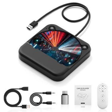 Imagem de Leitor de CD WOOPKER portátil externo USB AUX para carro