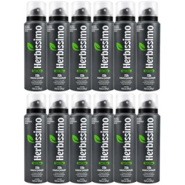 Imagem de Kit 12 Desodorante Herbíssimo Care Masculino Dark Silver 150ml - Dana