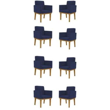 Imagem de Kit 8 Poltronas Reforçadas Esteticista azul Marinho - BALAQUI DECOR