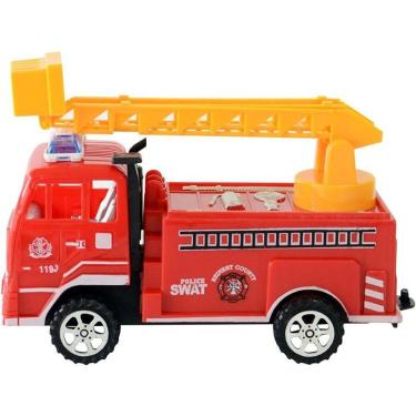 Imagem de Caminhão de Brinquedo Bombeiro Fricção 16,5cm Design Detalhado Vermelho Art Brink