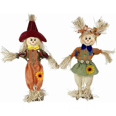Imagem de Enfeite Decorativo Espantalho Festa Junina Palha Juta e Madeira 37cm Kit com 6 Rustic