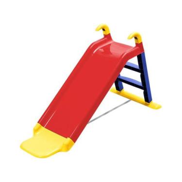 Imagem de Escorregador Infantil Playground 2 Degraus Colorido Com Apoio E Extens