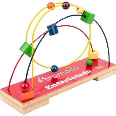 Imagem de Brinquedo Pedagógico Aramado Entrelaçado com 11 Peças Coloridas para Coordenação Motora Carlu