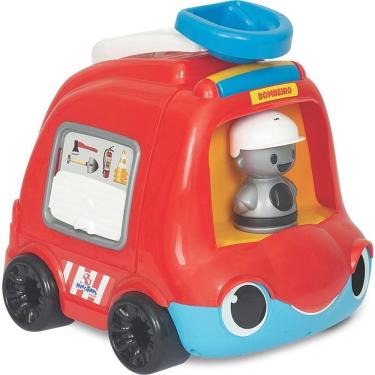 Imagem de Brinquedo Caminhão de Bombeiros Truckids com Atividades Escada Giratória Vermelho Mercotoys