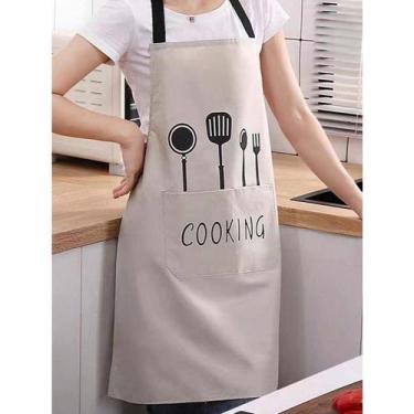 Imagem de Avental Chef Impermeável Ajustável Cozinha Churrasco Proteção Roupa La