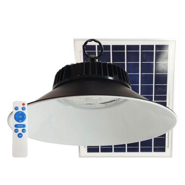 Imagem de Luminaria Solar Industrial 150W Galpão Loja Empresa Comercio Regulavel Quintal com Controle Remoto Sala de Estar Pendente Placa Solar High Bay