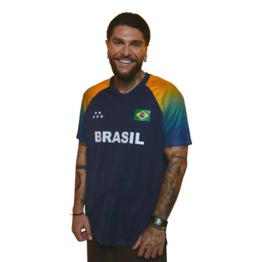 Imagem de Camiseta Masculina Futebol Seleção Dryfit Brasil Braziline