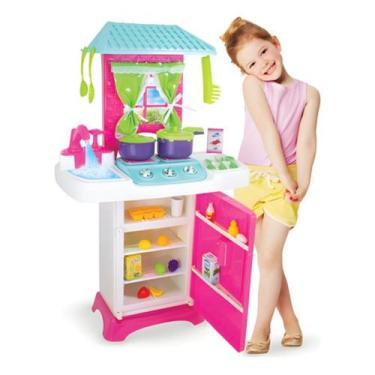 Imagem de Cozinha de Brinquedo Infantil Lua de Cristal com Geladeira, Fogão, Som