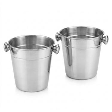 Imagem de Balde Inox Para Gelo Kit 2 4 8 Unidades Para Bebidas Drinks Adegas Fes