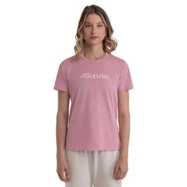 Imagem de Camiseta Mizuno Basic Run Bird Feminina, GG, Rosa