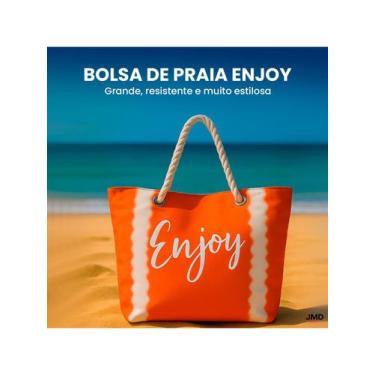 Imagem de Kit Praia Completo Bolsa + Necessaire + Manta Estampa Enjoy - Compra R