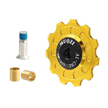 Imagem de Newmind Polia de câmbio traseiro de liga de alumínio, roda Jockey, guia de cerâmica, guia de bicicleta, roda para bicicleta de estrada, mountain bike, MTB, BMX - ouro 11T