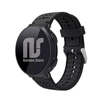 Imagem de Pulseira NSmart compatível com Smartwatch Garmin Forerunner modelos 230 235 220 620 630 735 735XT Nandos-Store (com chave para troca) (Preta)