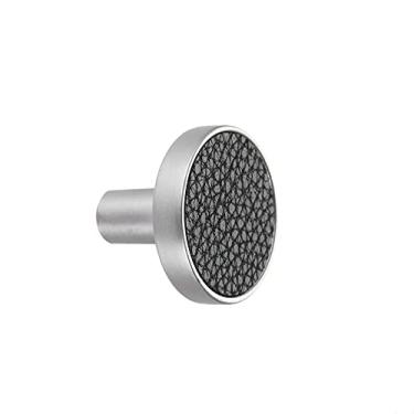 Imagem de Alça de couro Botão de vintage liga de liga preto/marrom único buraco 96mm / 128mm decoração armário armário armário armário moderno YYDFPIIA (Color : Diameter 32mm Black)