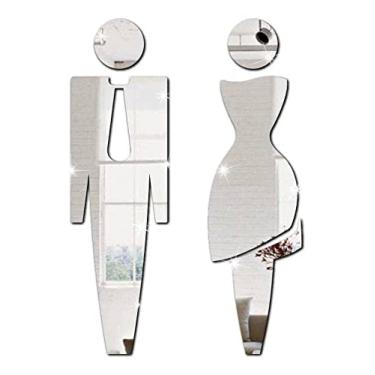 Imagem de Placa Sinalização Espelho Em Acrílico Para Banheiro