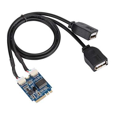 Imagem de ASHATA PCI-E M.2 NGFF para USB Riser Card Key A-E para porta dupla USB2.0 Placa de expansão adaptador de cabo de interface