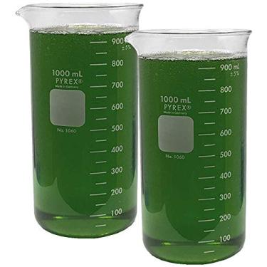 Imagem de PYREX 1060-1L, 1000 ml de forma alta Berzelius Beaker, escala única, graduado (pacotes), Pacote com 2, 1000ml