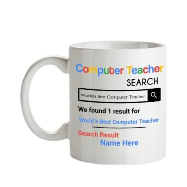 Imagem de Caneca personalizada para professor de computador - Presentes personalizados para professores de computador - Caneca de café de 325 ml - Personalizada com o nome do seu professor de computador