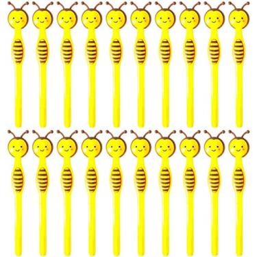 Imagem de MIAO YUAN 20 peças de canetas de gel de abelhas fofas presente para crianças, mulheres, colegas de trabalho, anfitriões e namorada, ótimos suprimentos de festa e material escolar, tinta preta (0,5 mm)