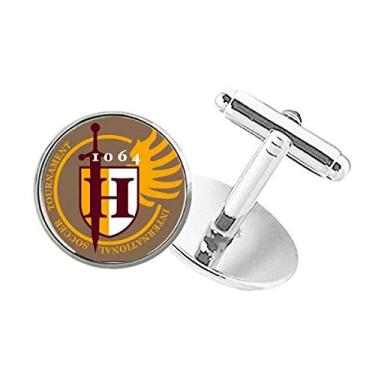 Imagem de DIYthinker Abotoaduras de punho de botão redondo com escudo de espadas da Middle Age