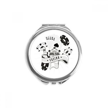 Imagem de Cartas de baralho com lascas, utensílios de jogos, espelhado, redondo, portátil, bolso de vidro