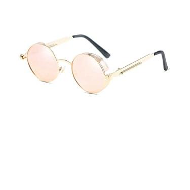 Imagem de Steampunk Sunglasses Polarized Men Women Vintage Round Metal Frame Sun Glasses Quality UV400,T8028 C6 Black case,China