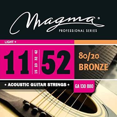 Imagem de Cordas de guitarra acústica magma medidor de luz regular 80/20 Bronze Set.011 - .052 (GA130B80) 1 conjunto