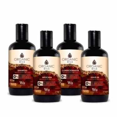Imagem de Kit Organic Oils Linha Vegana Profiss 4 Passos Wu Cosmetic