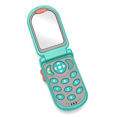 Imagem de Infantino Telefone Flip and Peek Fun: Bilíngue com 3 frases em inglês e 3 espanhol, efeitos sonoros para noivado, espelho espiar um boo interno, 2 cores, idades a partir de 3 meses