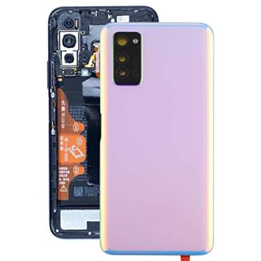 Imagem de HUANGYUNCHAO Acessórios telefônicos Tampa traseira original da bateria com lente de câmera para Huawei Honor V30 Substituição do telefone celular