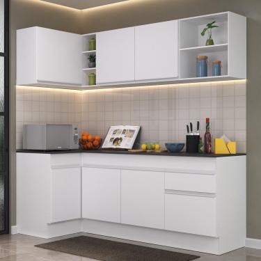 Imagem de Armário de Cozinha Compacta de Canto com Rodapé Veneza Multimóveis MP2093.891 Branco