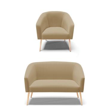 Imagem de Kit 01 Namoradeira 02 Lugares E 01 Poltrona A32 Palha