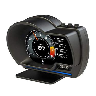 Imagem de Display do HUD do carro, OBDⅡ + GPS Medidor inteligente Velocímetro de alta definição Ferramenta de diagnóstico do carro Eliminação do código de falha OBD Computador de condução seguro Alarme