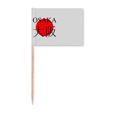 Imagem de Osaka Japaness City Name Red Sun Flag Toothpick Flags Marker Topper Party Decoration