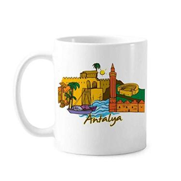 Imagem de Turkey Antalya Burdur Caneca Aquarela Cerâmica Café Porcelana Utensílios de Mesa