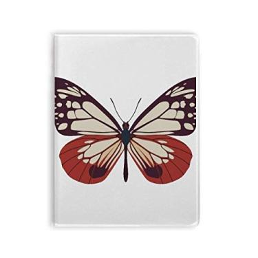 Imagem de Caderno de capa macia com amostra de borboleta em rosa claro e vermelho
