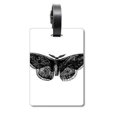 Imagem de Etiqueta de mala preta Butterfly Kite para cartão de bagagem com etiqueta para pendurar, Multicolorido.
